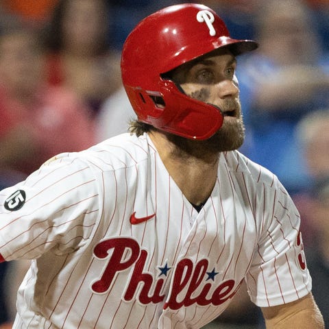 Six-time All-Star Bryce Harper led the National Le