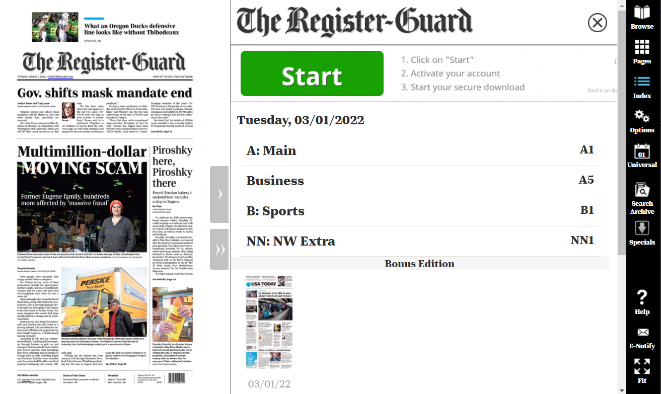 The Register Guard How Do I Use The E Edition 
