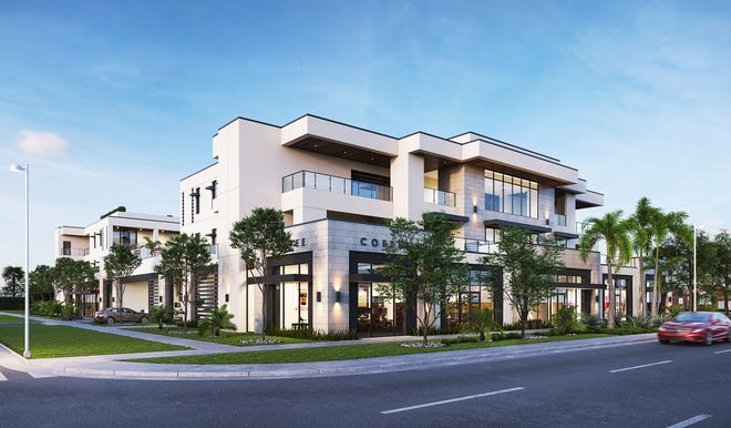 The commercial properties at Stella Naples are located on the three-story building’s first level and will consist of a small collection of shops and offices.