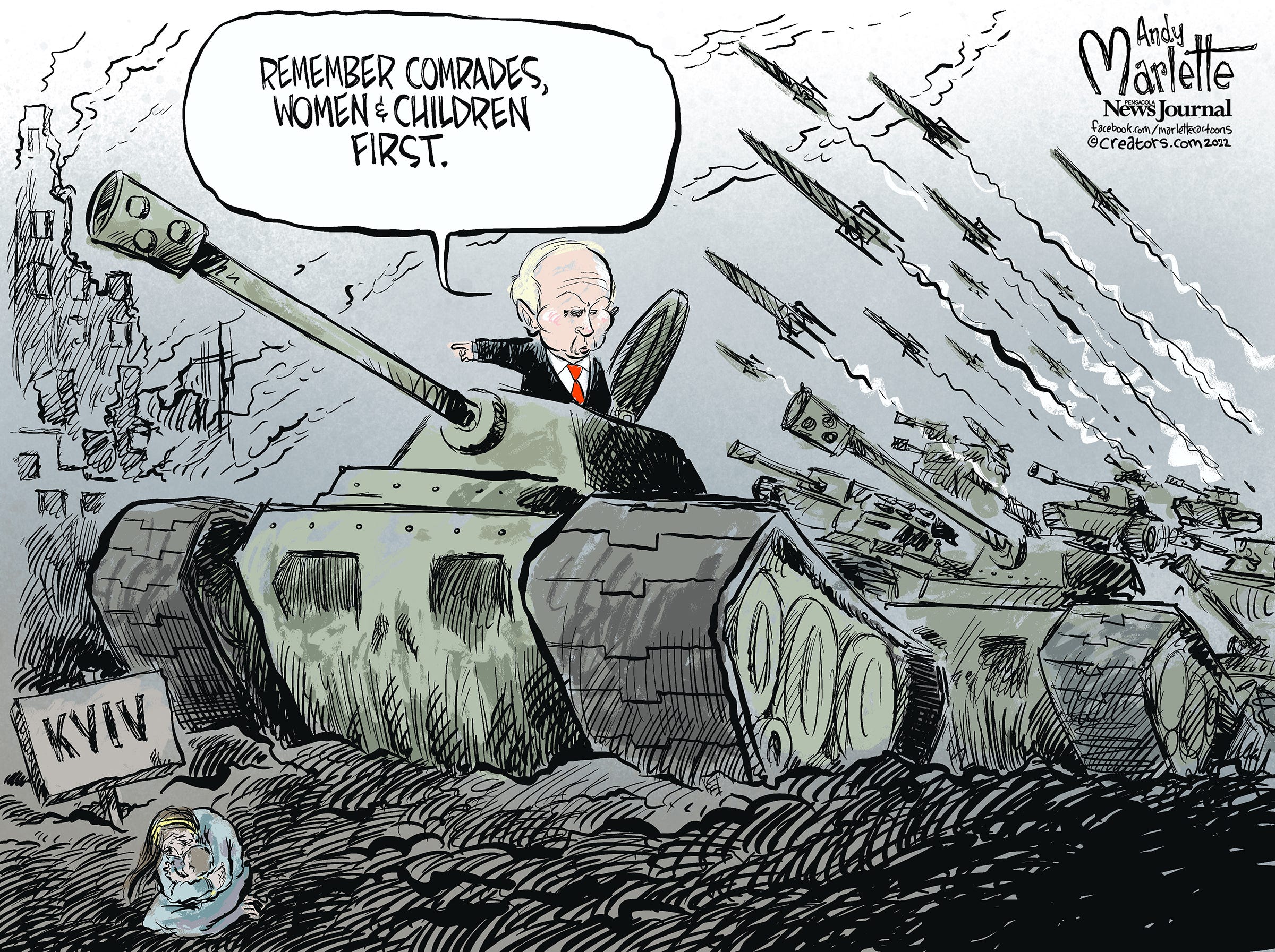Marlette cartoon: Putin's war crimes