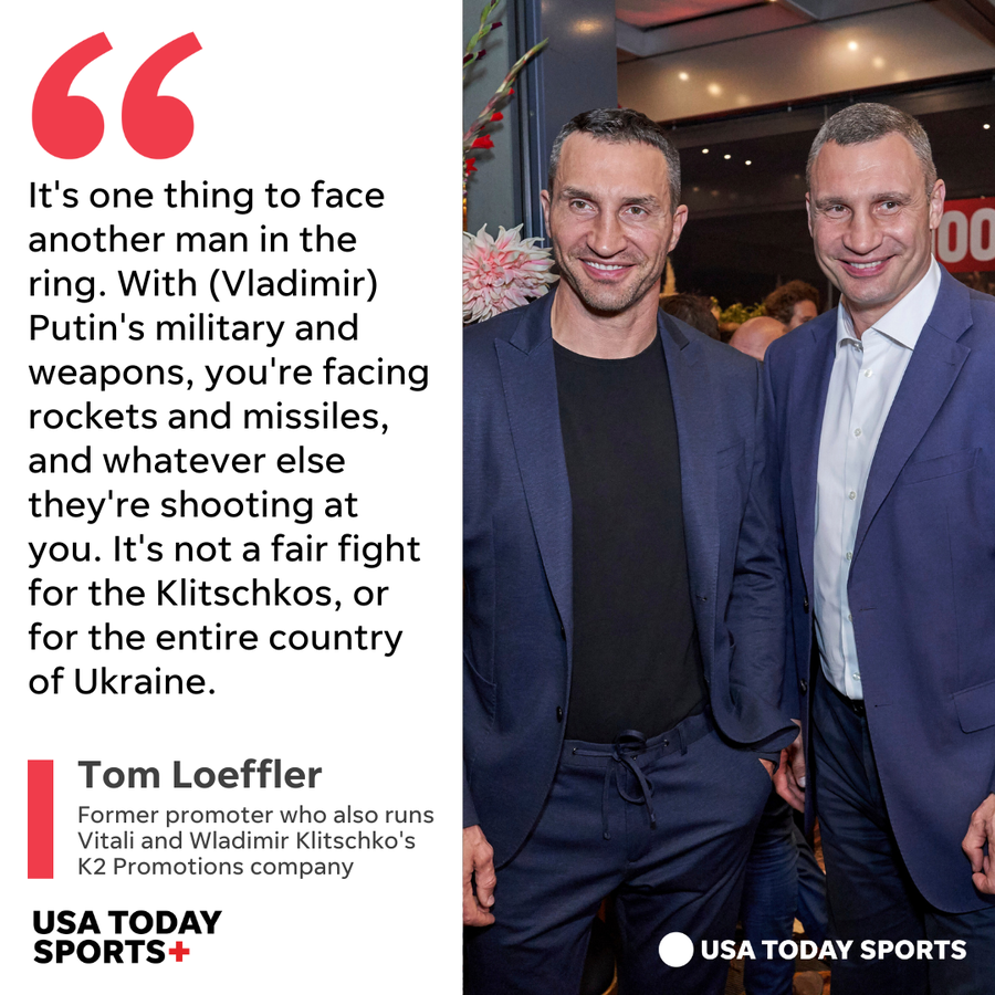 Once celebrating with arms raised in the center of the ring, Vitali and Wladimir Klitschko are now taking up arms in  Ukraine.