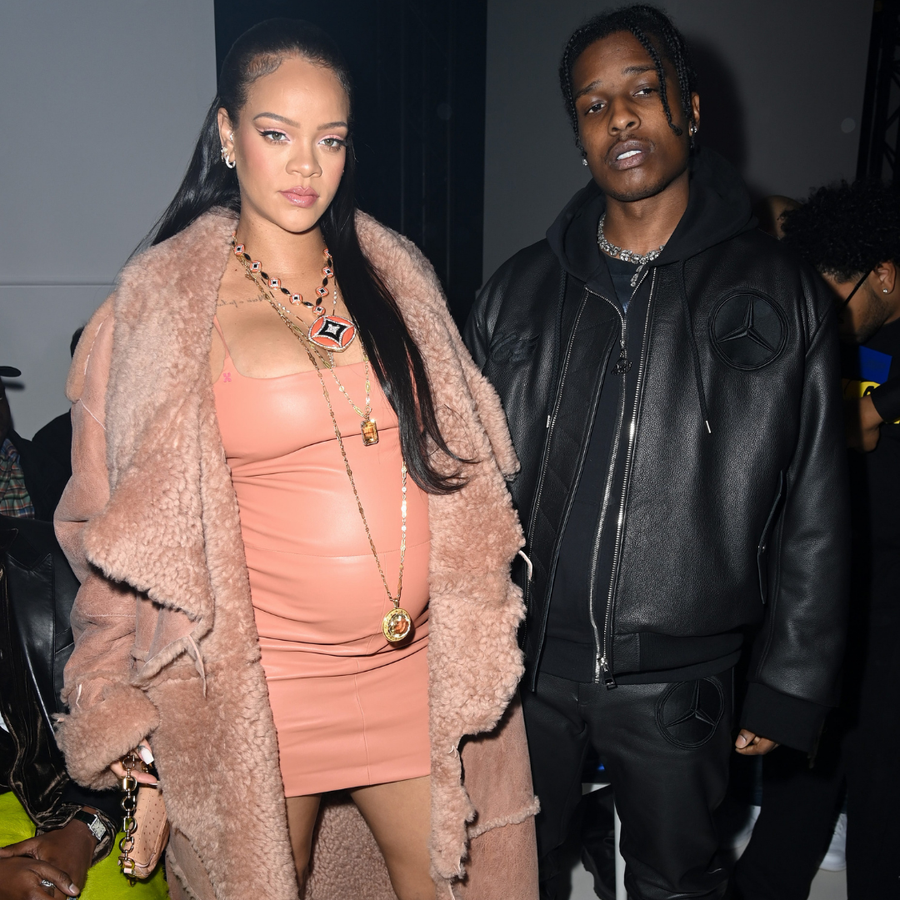 Rihanna and A$AP Rocky make an appearance at the Off-White show at Paris Fashion Week on Monday, Feb. 28.