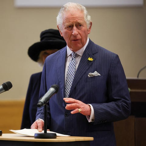 Prince Charles speaks at a council meeting during 