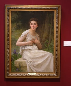 "انعكاس،" زيت على قماش رسمه ويليام أدولف بوجيرو (1825-1905) ، معروض في متحف مابي جيرر للفنون في 1 مارس 2022 ، في شاوني.