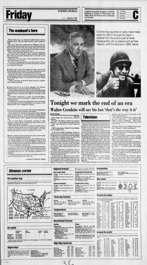 Page C1 of the Evening Journal from March 6, 1981.