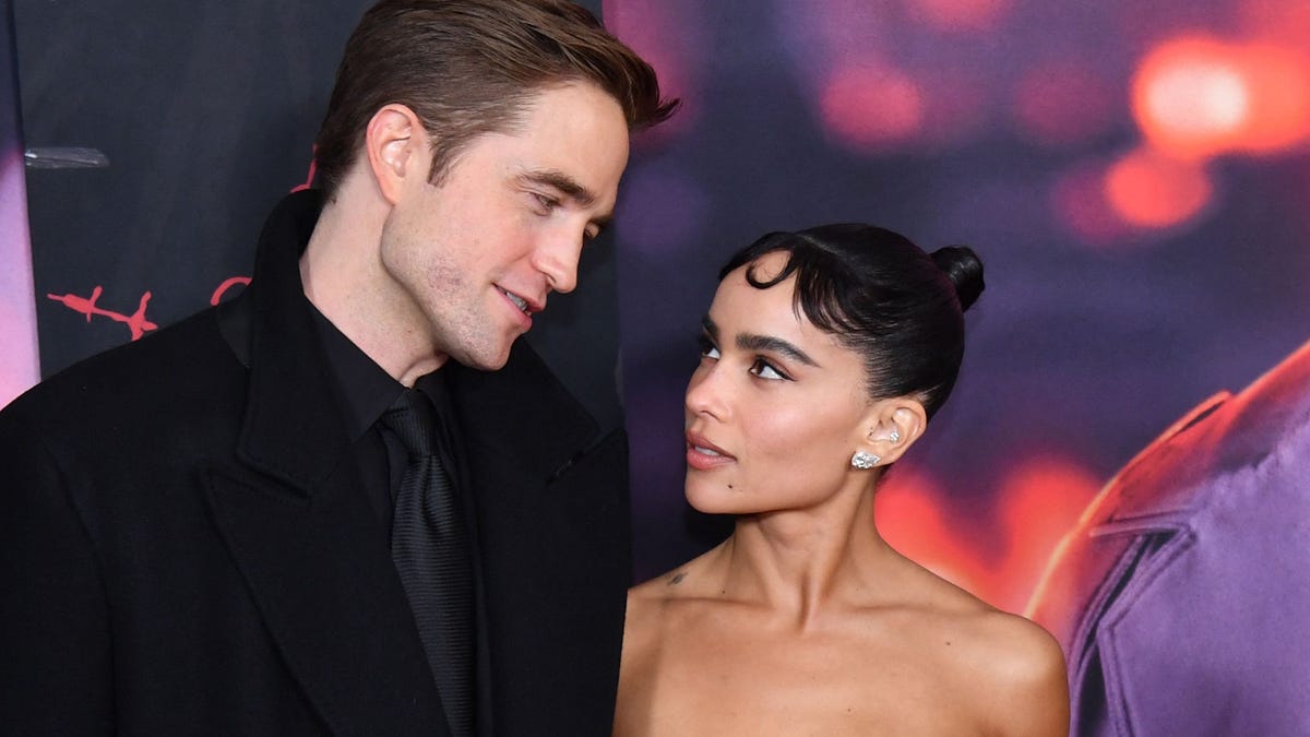 Zoe Kravitz cat corset, Robert Pattinson suit at 'The Batman' premiere