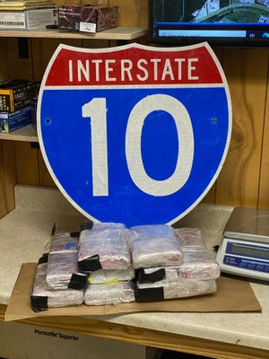 Louisiana State Police released a photo of evidence seized after a stop on Interstate 10.