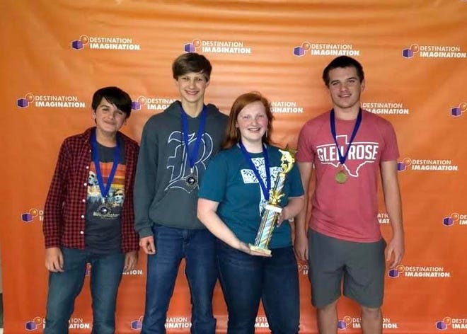 From left, Preston Andrews, Seth Beneze, Justyn Winn and Walker Andrews are advancing to state in Destination Imagination.