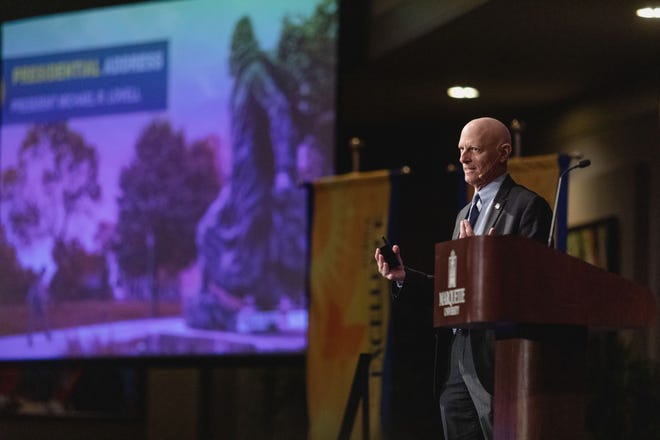 Marquette University President Michael Lovell delivers his annual address on the state of the university.