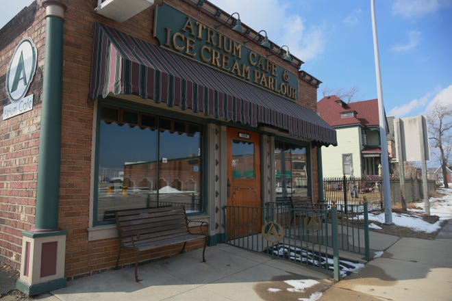 The Atrium Café & Ice Cream Parlour building on Military Street near downtown Port Huron on Tuesday, March 1, 2022. The former café is now part of the shared-kitchen network Thumb Coast Kitchens, an organization that offers food-based entrepreneurs shared license and commercial kitchen space in St. Clair County to operate their business.