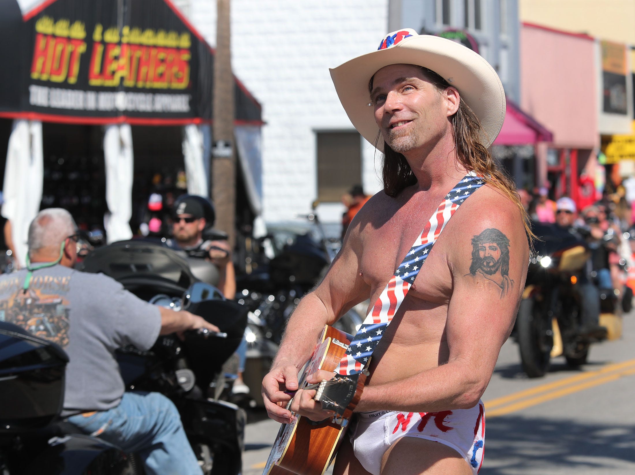 Naked daytona bike week.