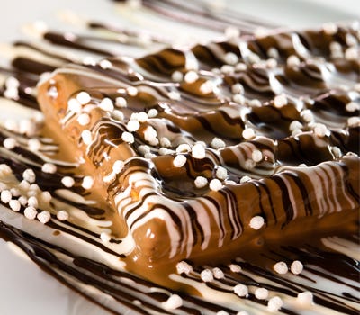 A chocolate waffle is one of the menu items at Melt n Dip, a sweets and desserts restaurant being proposed for Greenfield.