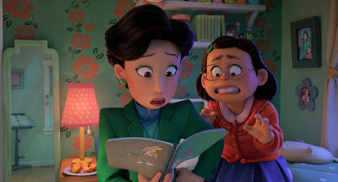 Disney and Pixar’s all-new original feature film “Turning Red” introduces 13-year-old Mei Lee and her mother, Ming.