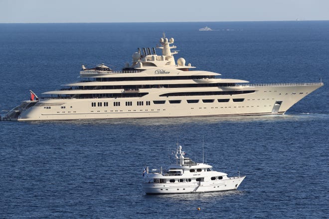 The luxury superyacht Dilbar is estimated to be worth up to $735 million.