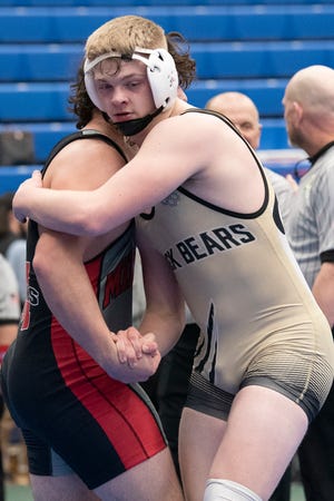 River View’s Cruz Mobley competed in the 215-pound weight class in the 2022 Division II district wrestling championships held at Gallia Academy High School on Feb. 4-5, 2022.