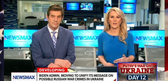 Screen grab of Newsmax broadcast on March 7.