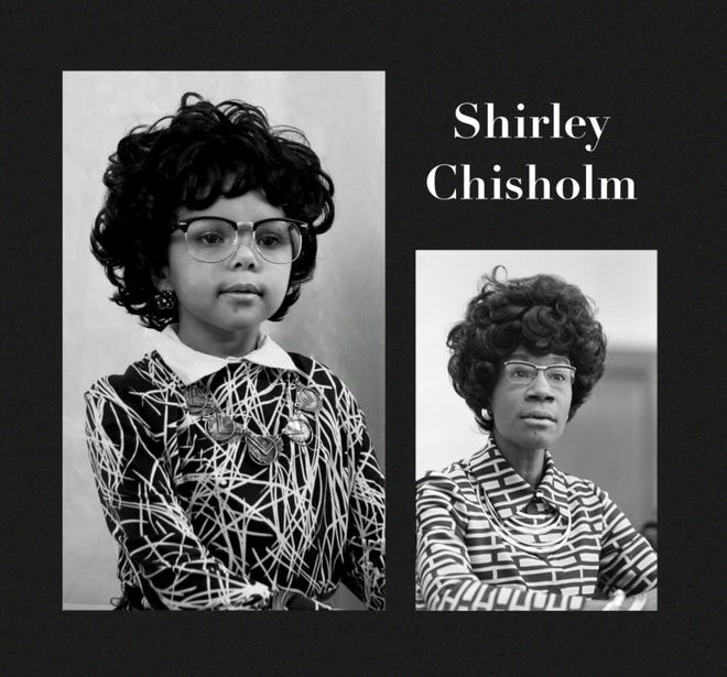 Lola Jones as Shirley Chisholm, the first African American woman elected to Congress and the first woman to seek a presidential nomination from a major political party.
