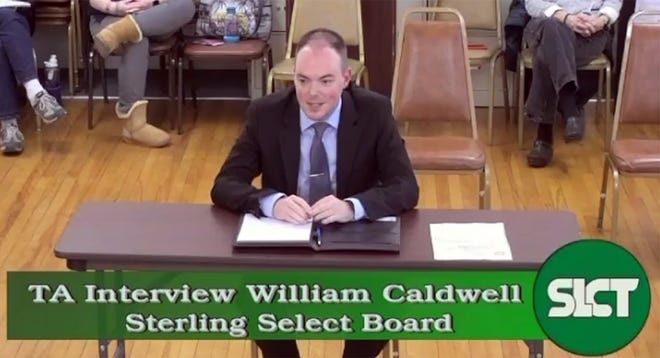 William Caldwell during his interview to be Sterling's next town administrator.