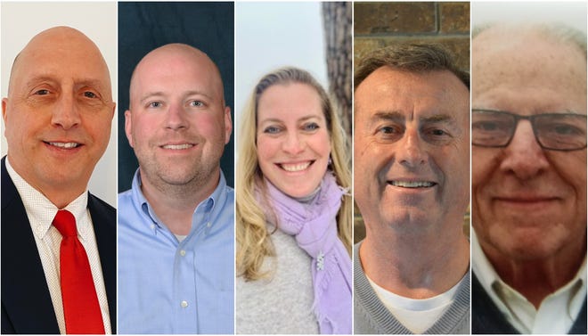 Candidates Thomas Truttschel, Adam Pfeiffer, Ann Grevenkamp, Tim Hallquist and Michael Meyers will run for Hartland Village Trustee in the April 5, 2022 election.