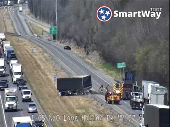 A wreck has shut down I-65 northbound in Goodlettsville, TDOT reported.