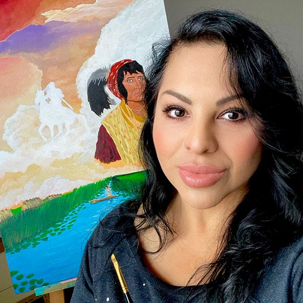 An acrylic painting by accomplished artist and Seminole Tribe of Florida member Erica Deitz will be reproduced to adorn a highly visible 24-foot-high by 16-foot-wide area in the new FSU Student Union.