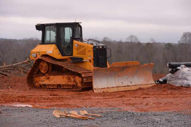 Construction is underway for Crossroads Logistics Park on the west side of Spartanburg, Wednesday, March 8, 2022. The site, a warehouse and distribution space, is located at 151 International Park Drive in Spartanburg.