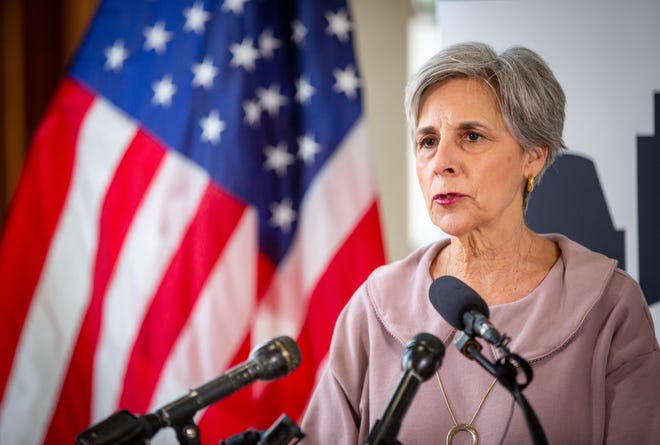 Polk County Supervisor Angela Connelly speaks during a press conference on the tornado recovery effort at the Polk County Administration building in Des Moines, Wednesday, March 9, 2022.