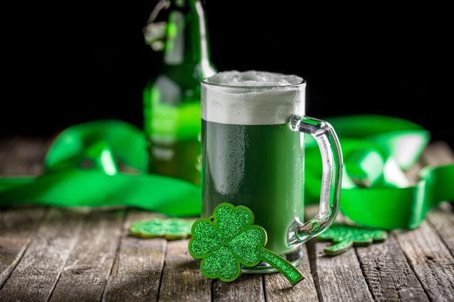 Green beer is synonymous with St. Patrick's Day on March 17.