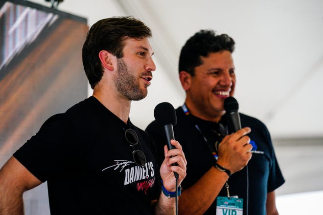 Daniel Suarez (left), the only NASCAR Cup Series driver born in Mexico. He won the Xfinity Series title in 2016.