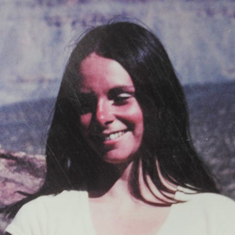 Karen Rew Mason, on a trip to Arizona, in a photo 