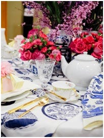 A tea table setting from a past ‘Spring for Tea’ event