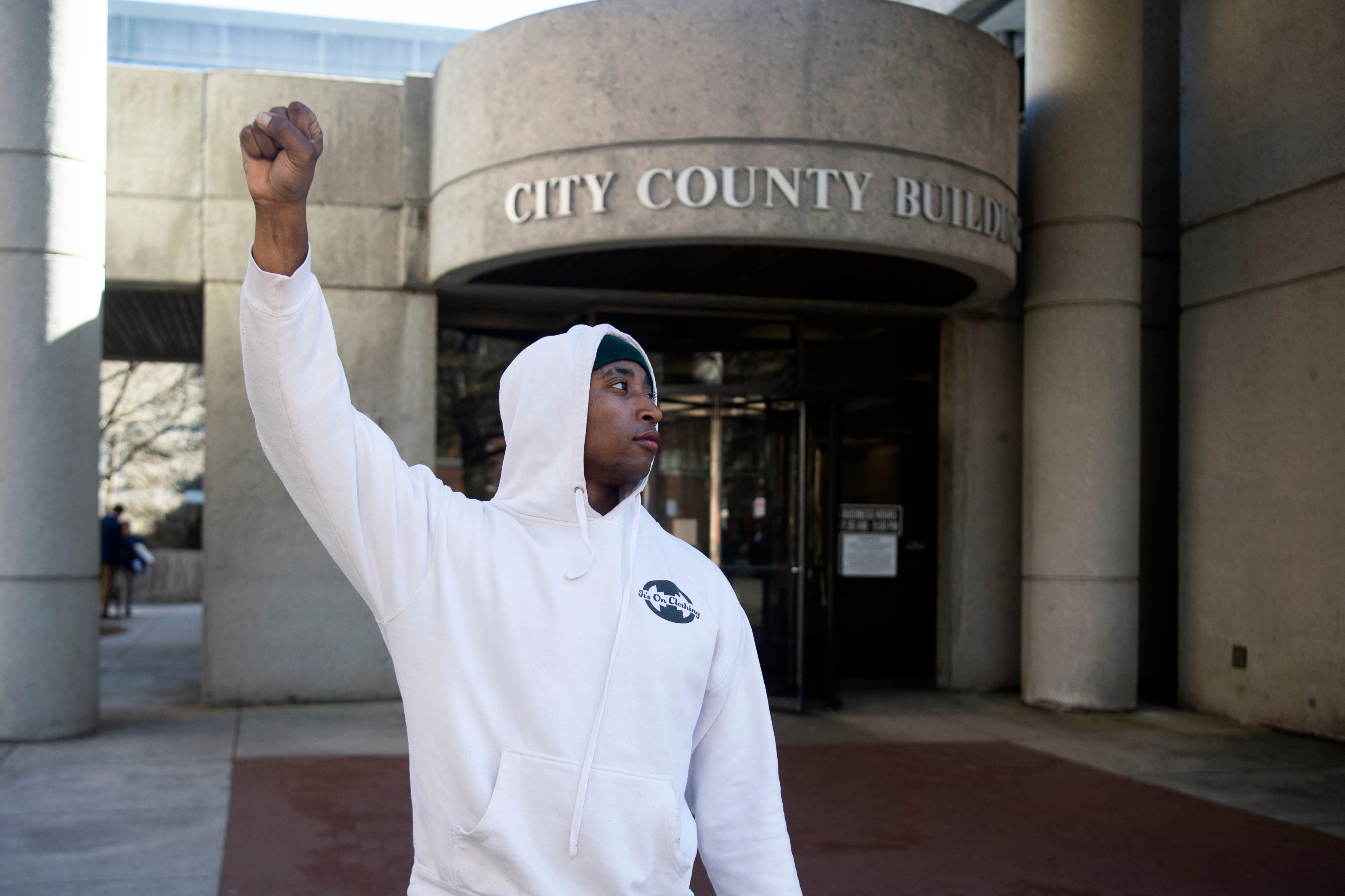 Nzinga Bayano Amani at the City County Building earlier this month. "I am still committed to building independent power and organization just not as a candidate for now,” Z said.