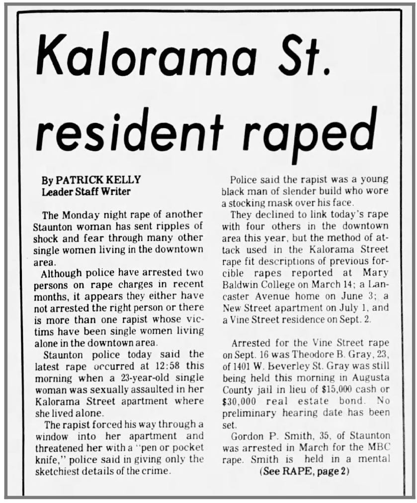 In October 1979, a fifth woman is attacked by a knife-wielding man in a stocking mask just weeks after a second Black man is arrested for an earlier rape in the crime spree.