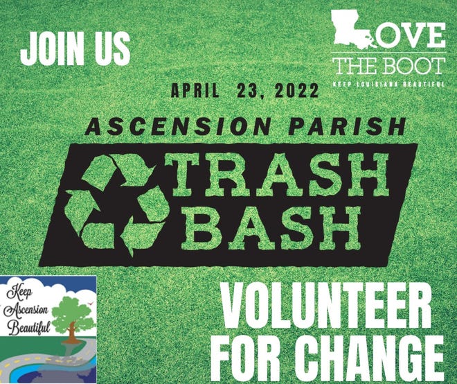 The Ascension Parish Trash Bash will be April 23.