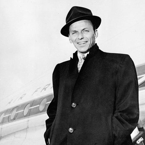 Frank Sinatra in 1968 at Orly airport as he arrive