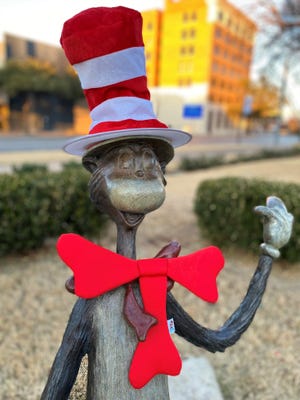 The Cat in the Hat who resides in Everman Park was dressed up to celebrate the 65th anniversary of the classic Dr. Seuss book this weekend.