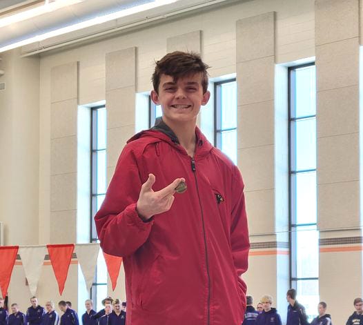 Coldwater's Kyle Litwiller became the first CHS Boys Swim and Dive athlete to compete at the MHSAA State Finals, competing in the 1-meter Dive