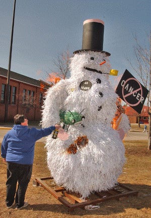 Burning snowman of previous years