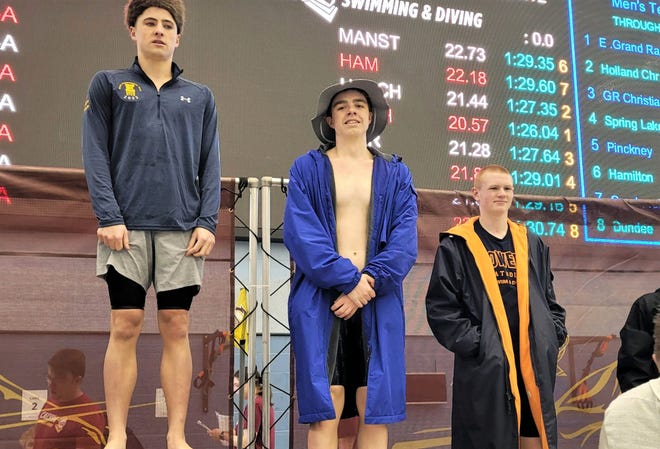 Harper Creek's Justin LaFleur earned All-State by taking third in the 500 freestyle in the Michigan High School Athletic Association Division 3 State Swimming and Diving Finals