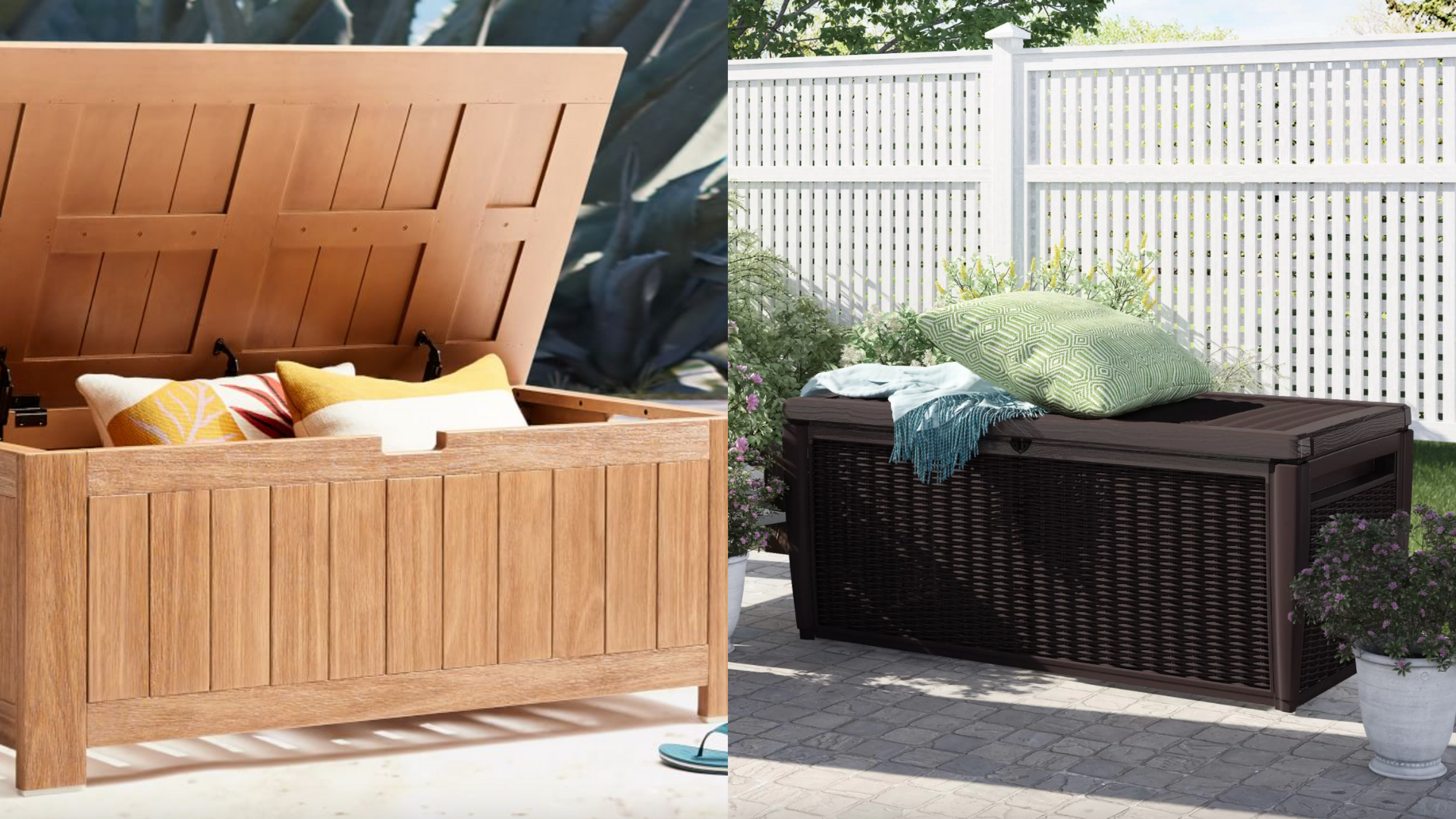 Outdoor storage benches for your patio, pool or deck