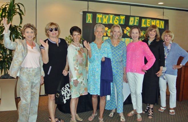Newcomers Alumnae hosted its annual spring fashion show "A Twist of Lemon" at Marsh Landing Country Club. Member-models Donna Berger (from left), Nancy Scott, Amy Pizzarello, Carla Downer, Sandra Bertoglio, Sharon Trumbull, Susan Geisler and Marilyn LoSchiavo showed off fashions from Lemon Twist Boutique.
