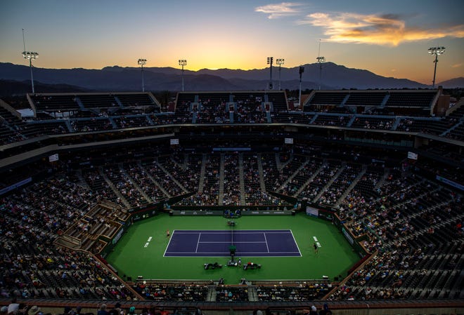 The 2022 BNP Paribas Open, shown here during a match between Stefanos Tsitsipas of Greece and American Jenson Brooksby, is highlighted in a new 5-episode Netflix series called 'Break Point.'