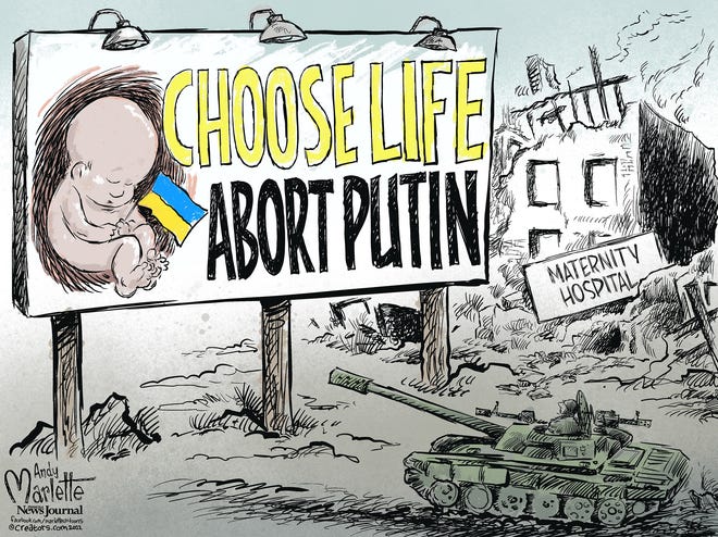Marlette cartoon: Putin kills babies