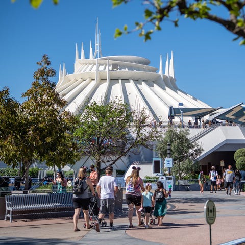 Guests walked through Tomorrowland on April 30, 20