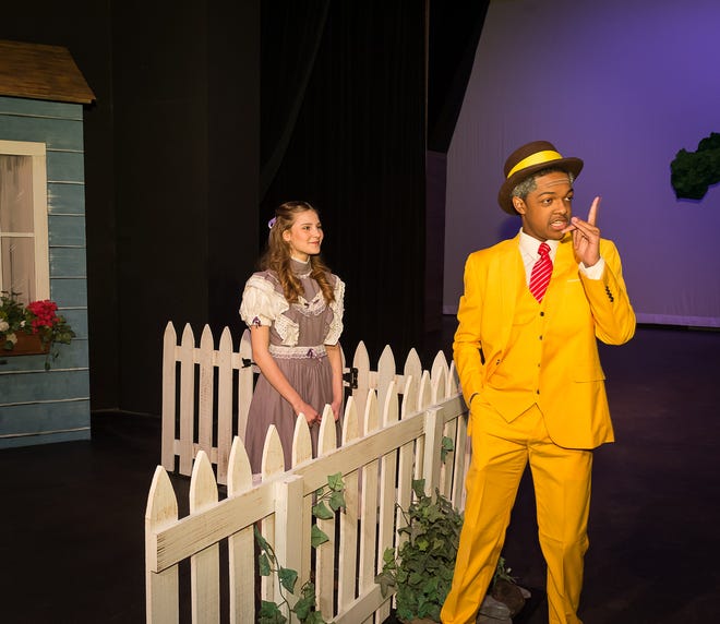 Kennedy Cardenas and Nicholas Shaffer rehearse for Amarillo Little Theater Academy's production, the musical adventure 