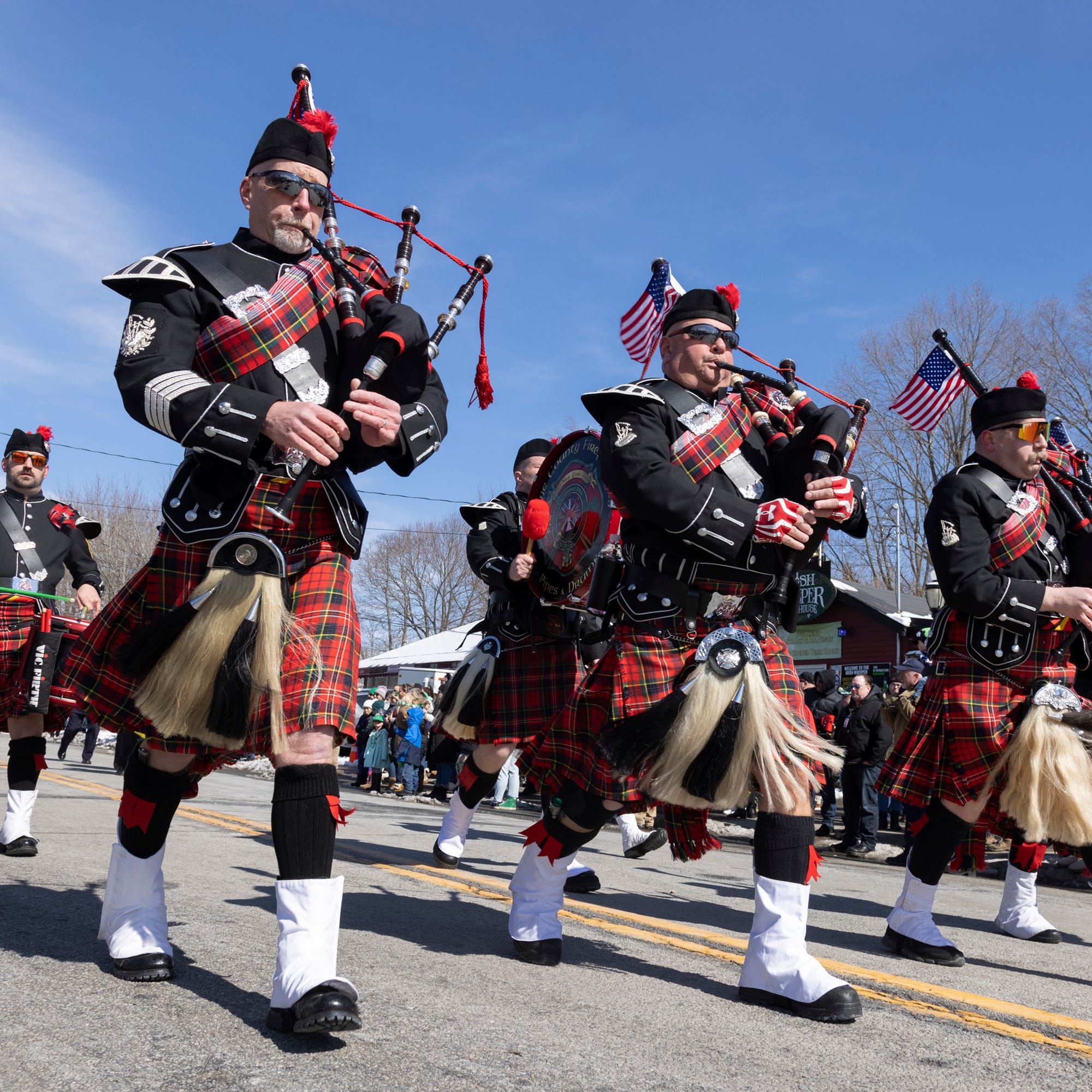 The 45th Annual Mid-Hudson St. Patrick's Day Parade heads down Windermere Avenue in Greenwood Lake, NY, on Sunday, March 13, 2022.