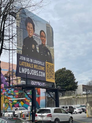 Louisville Metro Police have posted recruiting billboards in Atlanta, where police Chief Erika Shields previously worked.