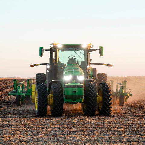 This 2021 photo provided by John Deere shows an au