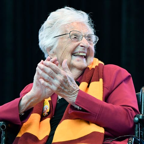 Sister Jean at her 100th birthday celebration in A