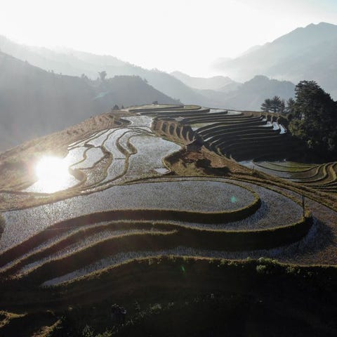 Terraced rice fields are seen in Vietnam's norther